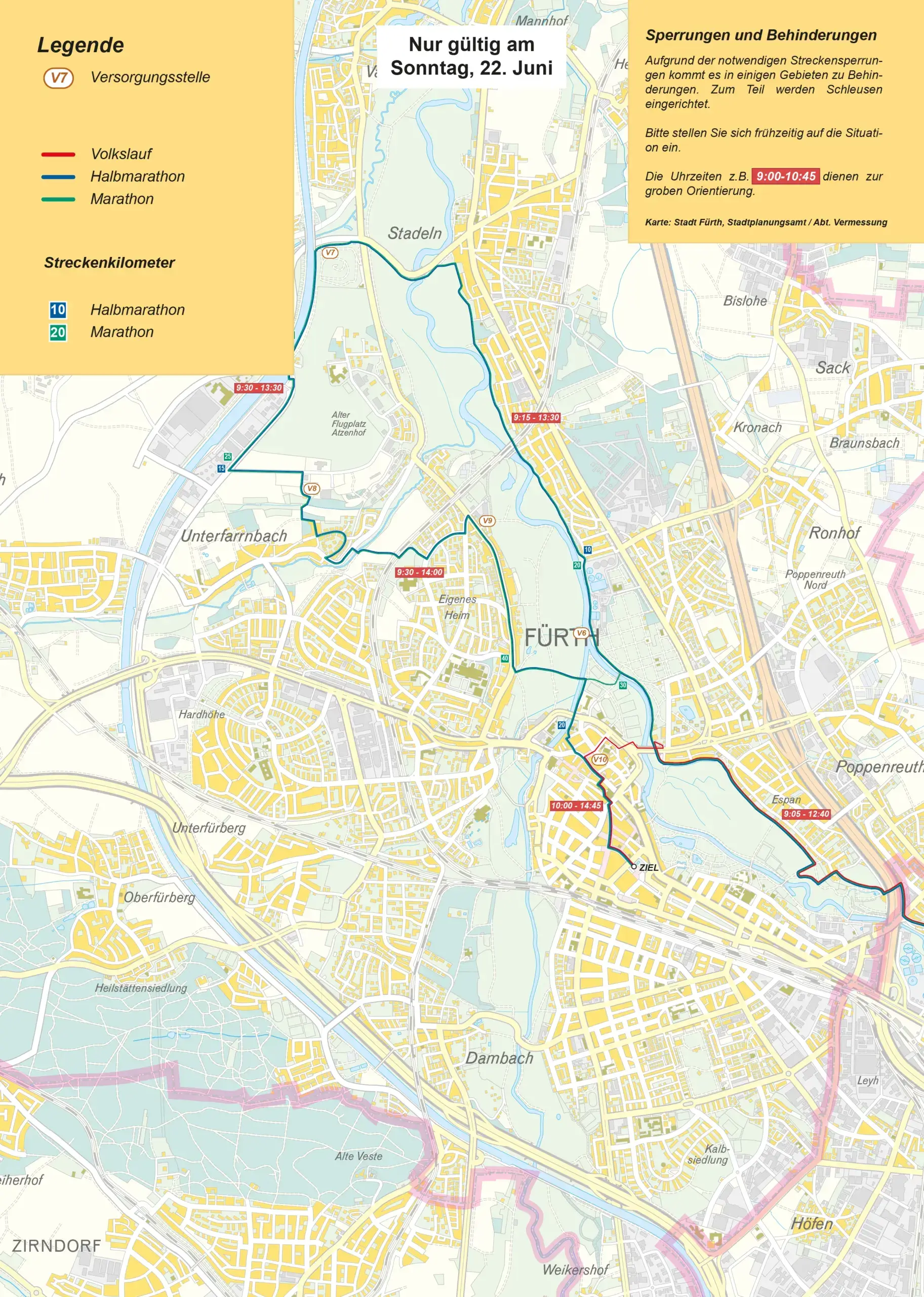 Der Sparkassen Metropolmarathon bremst den Verkehr am Wochenende in Fürth aus.