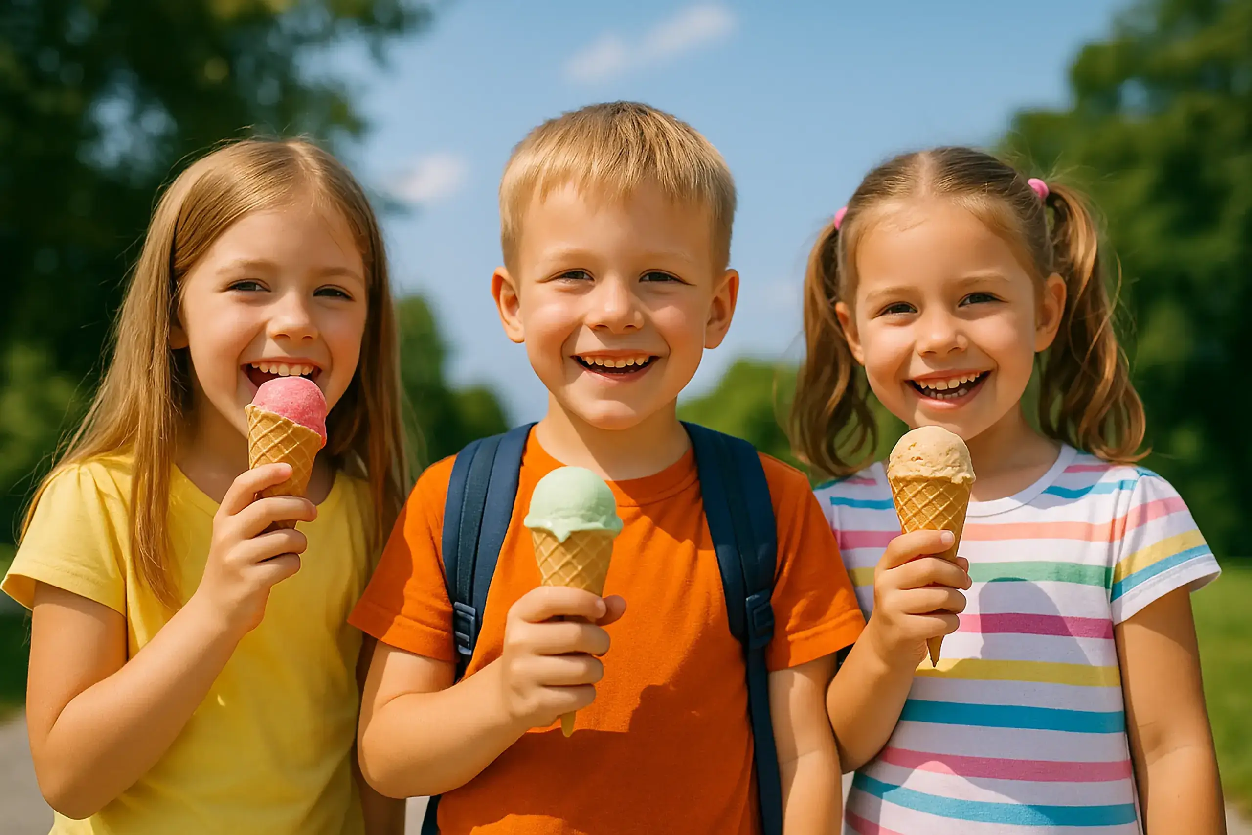 Traditioneller Ferienstart in Zirndorf mit kostenlosem Eis vom Bürgermeister.