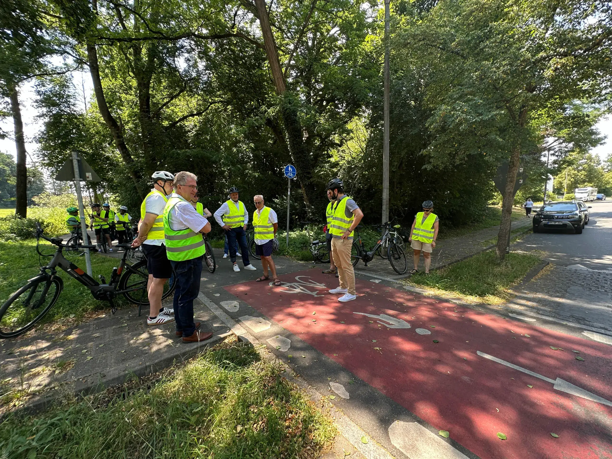 Die Bewertungskommission und Vertreter der Stadt Stein bei der Begehung. Foto: Stadt Stein