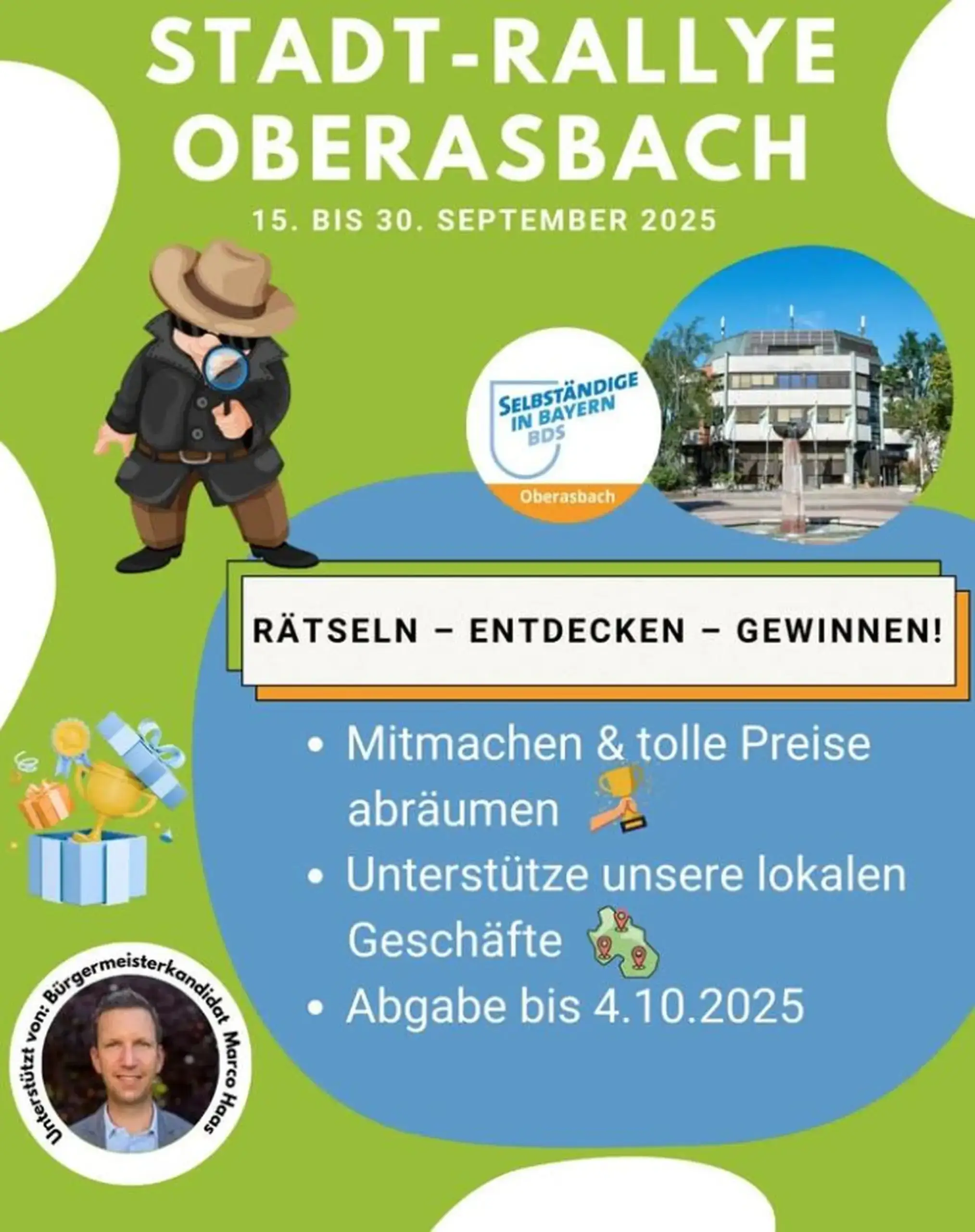 Erste Stadt-Rallye in Oberasbach: Entdecken, rätseln, gewinnen (15.–30. September 2025)