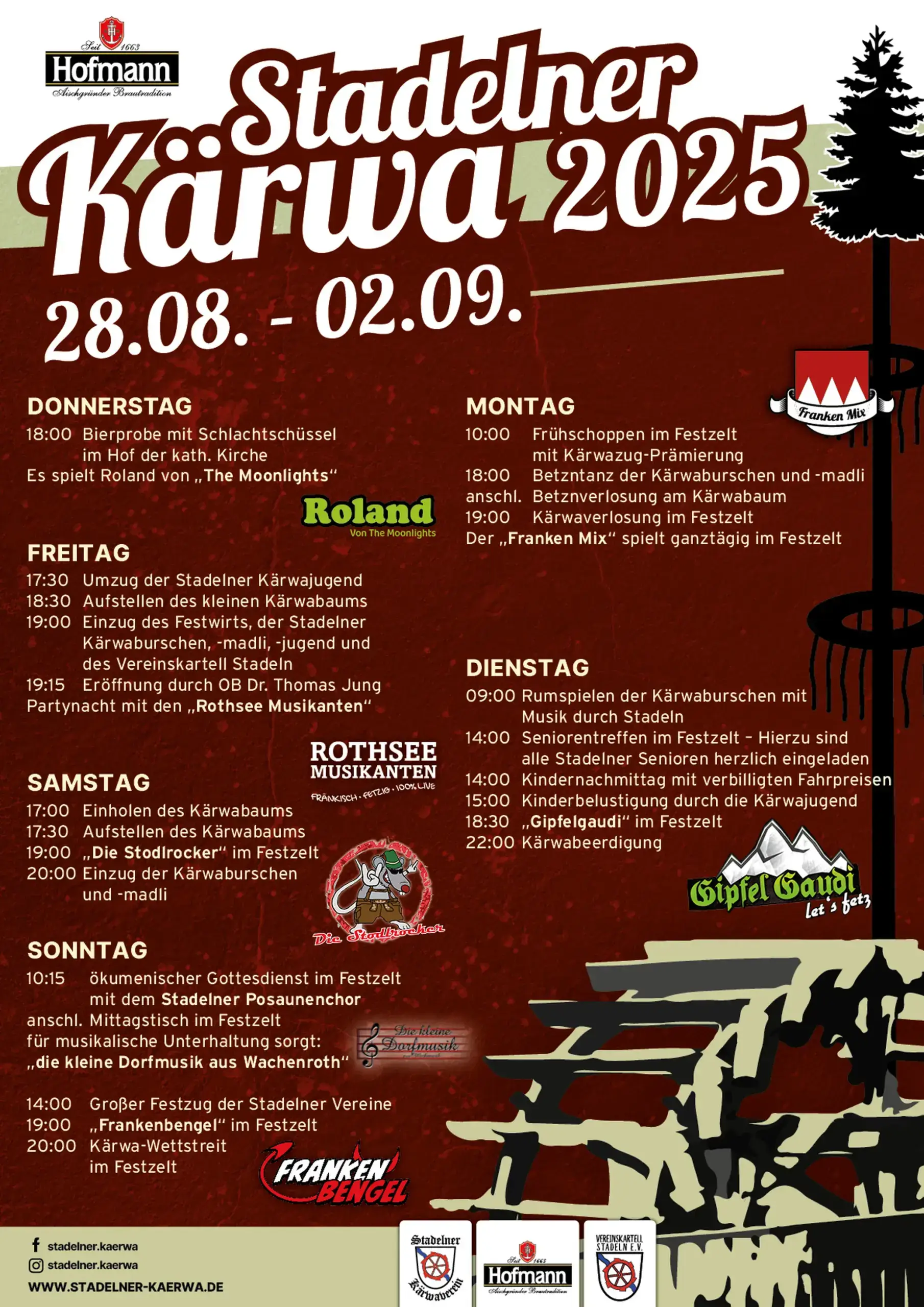 Stadelner Kärwa 2025: Tradition, Musik und Festzug.